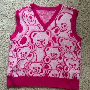 V neck Bear Sweater Vest